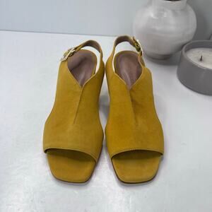 Bernardo Bedford Suede Slingback Sandals Square Toe Ochre Women 7M Tried On